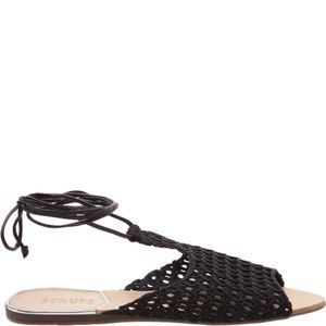 Schutz Olicia Flat Sandal In Black